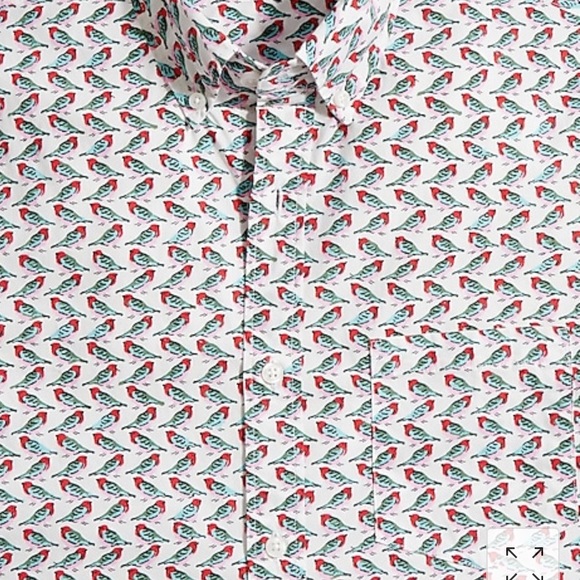 J Crew Factory NWT short sleeve bird print shirt - Picture 5 of 6